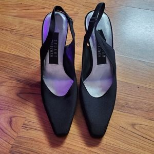 Vintage Black and Silver Rhinestone Stuart Weitzman Heels Size 5.5